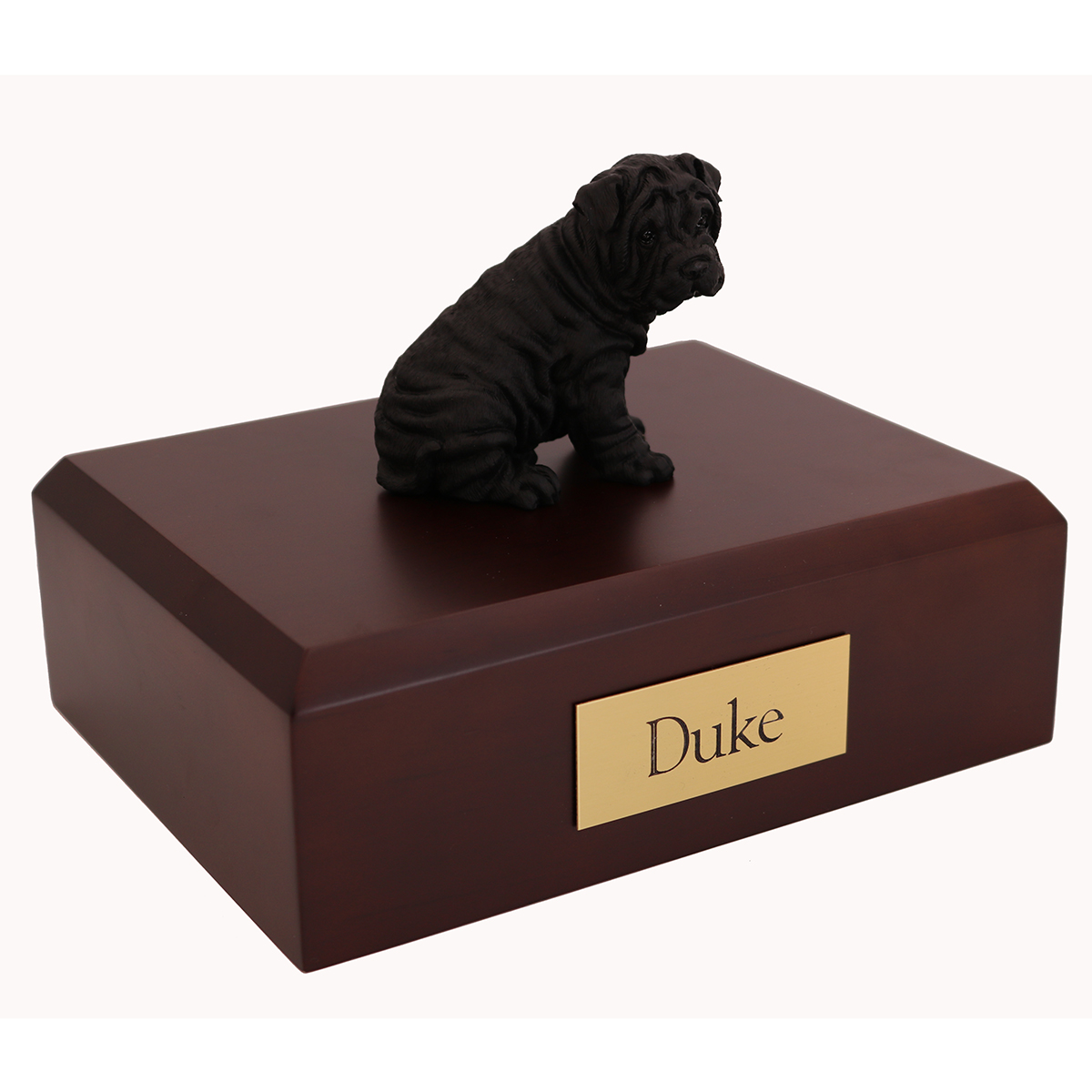 Dog, Shar Pei, Black - Figurine Urn