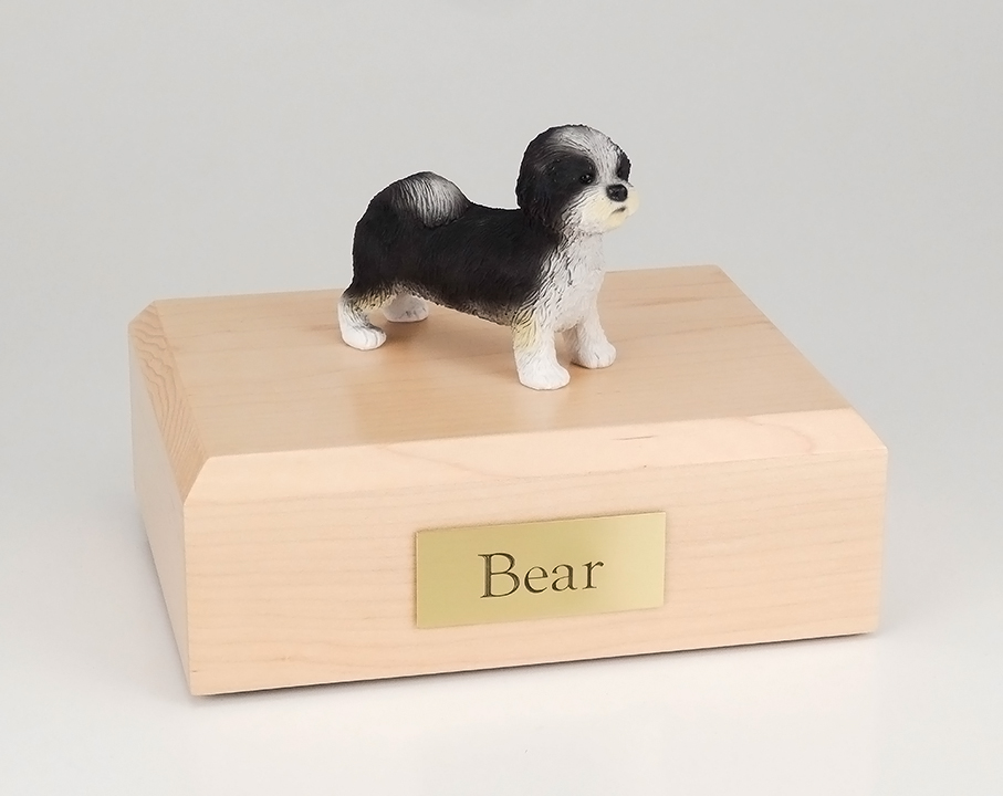 Dog, Shih Tzu, Black/White, Puppycut - Figurine Urn